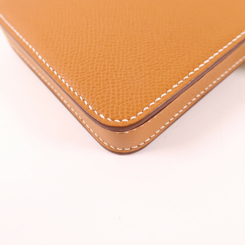HERMES 【激減優惠】Epsom皮革Hac A Box Phone Case銀扣肩背袋Gold-10