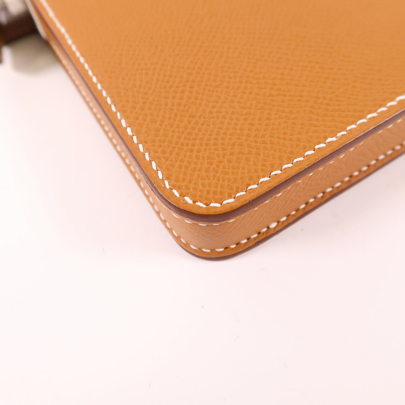 HERMES 【激減優惠】Epsom皮革Hac A Box Phone Case銀扣肩背袋Gold-13