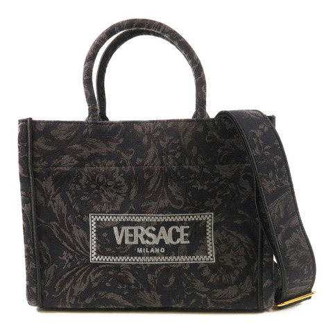 VERSACE 帆布2 Way Shoulder Bag金扣手挽肩背兩用袋