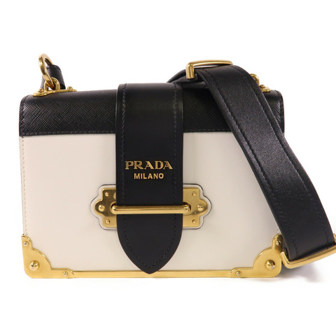 PRADA 皮革Cahier金扣肩背袋