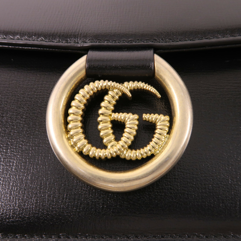 GUCCI 牛皮皮革Shoulder Bag金扣肩背袋-10