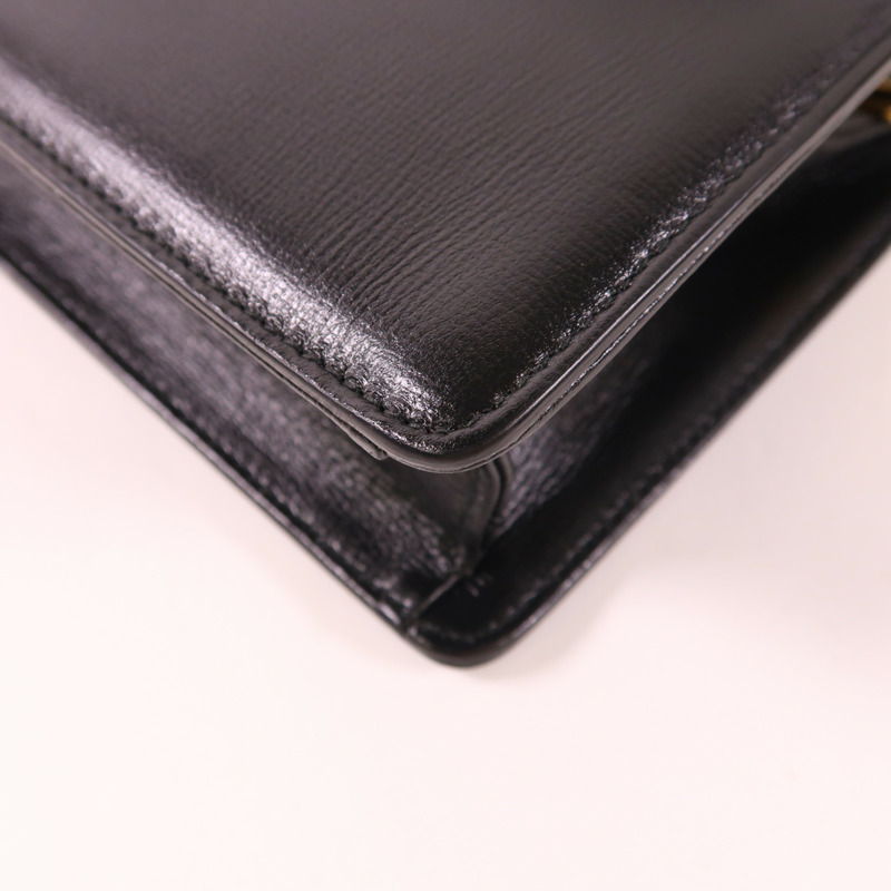 GUCCI 牛皮皮革Shoulder Bag金扣肩背袋-11