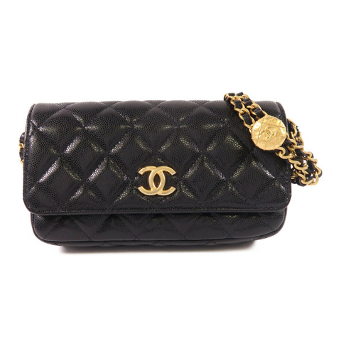 CHANEL 牛皮皮革Waist Bag金扣腰包