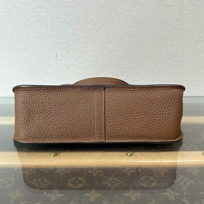 ✨Hermès 栗子色金扣Halzan25手提肩背斜背包 25*17*8 98新配件塵袋-3