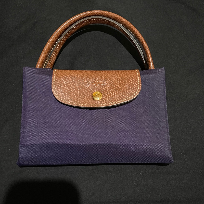 Long champ 紫色手提水餃包-7