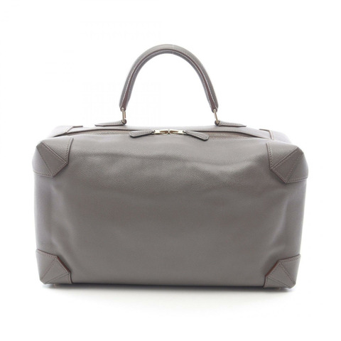 HERMES Maxi box 37 手提包 Evercolor 皮革 棕色 Etain 二手 男女通用 Q GHW