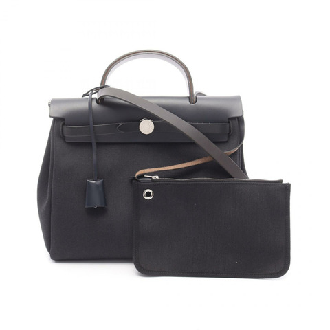 HERMES Herbag Zip PM 單肩包 手提包 H07091CCBD 獵人皮革 黑色海軍藍 SHW