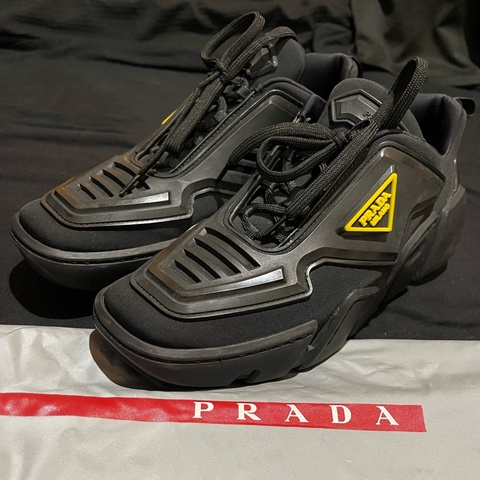 PRADA 黑色橡膠運動鞋  球鞋346#39