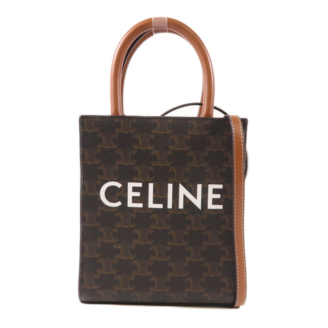 CELINE 塗層帆布Mini Vertical Cabas金扣手挽肩背兩用袋