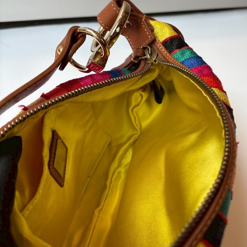 Fendi 彩色珠珠刺繡布單肩側包-15