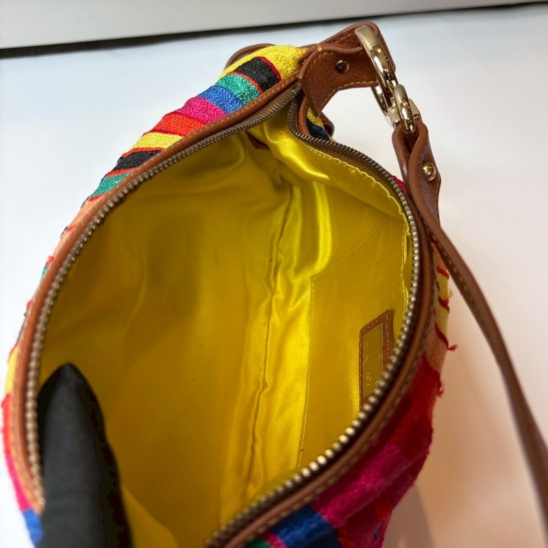 Fendi 彩色珠珠刺繡布單肩側包-19