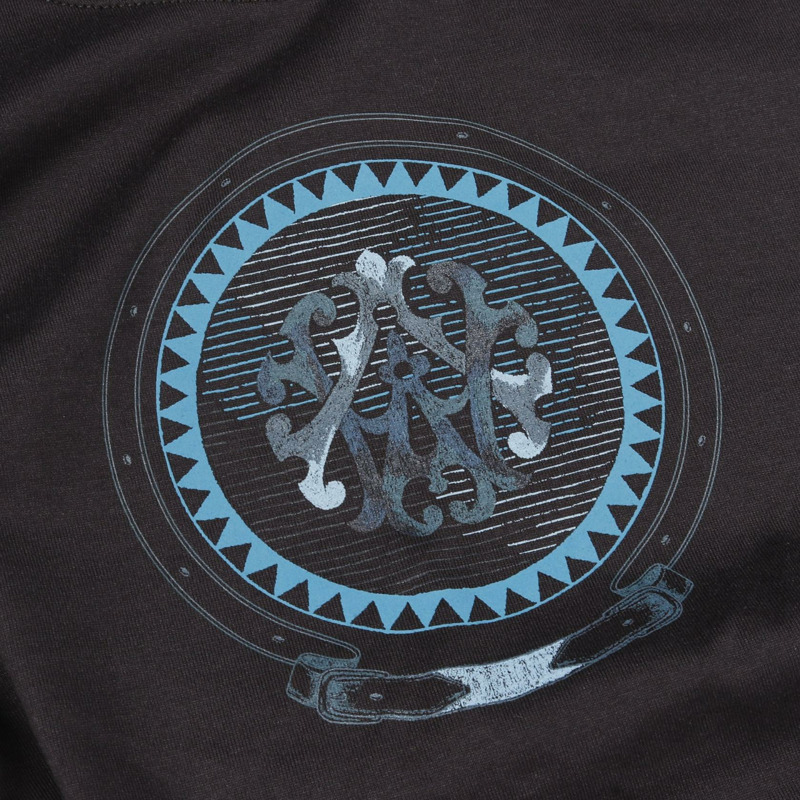 HERMES Cartouche Colors de Jour 藍黑色 T 卹上衣棉質二手女款 #40-7