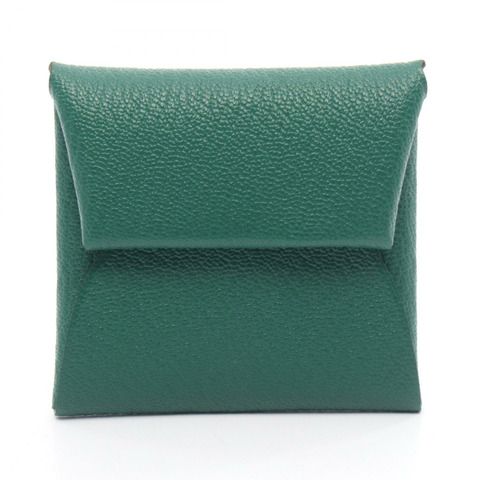 HERMES Bastia Verso 零錢包 Chevre 皮革 Vert Moyen Vert Fizz 二手 SHW W