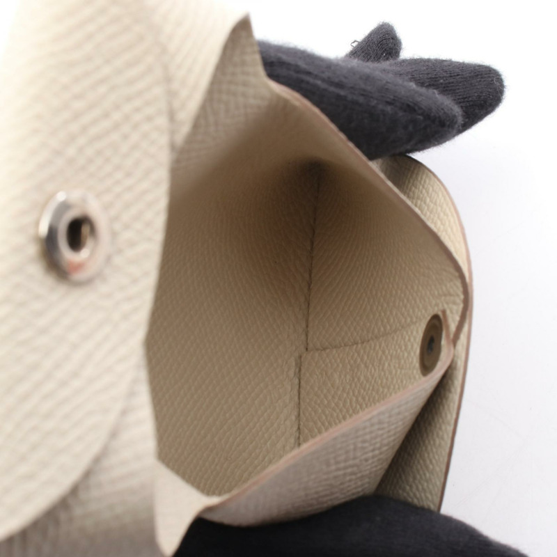 愛馬仕 Bastia 零錢包,Epsom 皮革,米色,女士,二手,帶五金配件-2