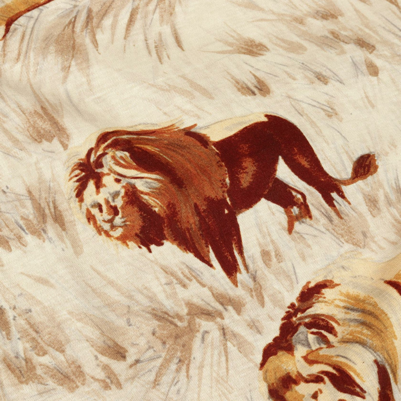 愛馬仕半袖T恤衫，獅子圖案，棉質，米色，二手，女款S碼-8