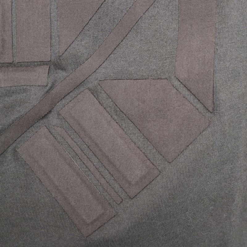 HERMES Chevaux en Symetrie 3D T 卹棉質灰色二手男款 L 碼-4