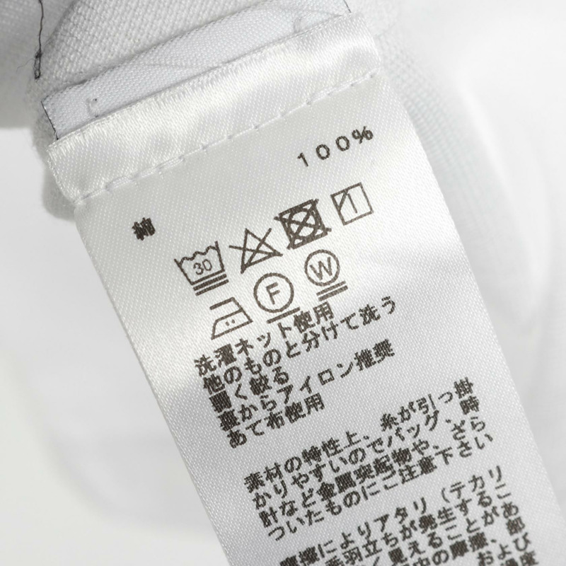 HERMES H 刺繡口袋 T 卹棉白色二手男士 L 碼-3