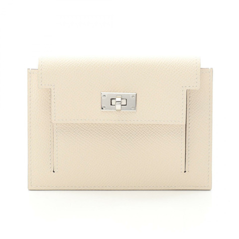 HERMES Kelly 口袋緊湊型零錢包 Epsom 皮革白色 Nata 二手女士 B SHW