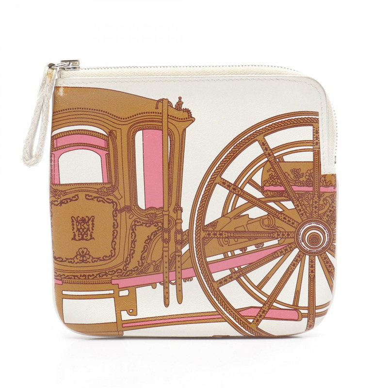 HERMES 手提包 BALADE EN BERLINE 小袋 Swift 皮革 白色粉紅色 二手 SHW D-0