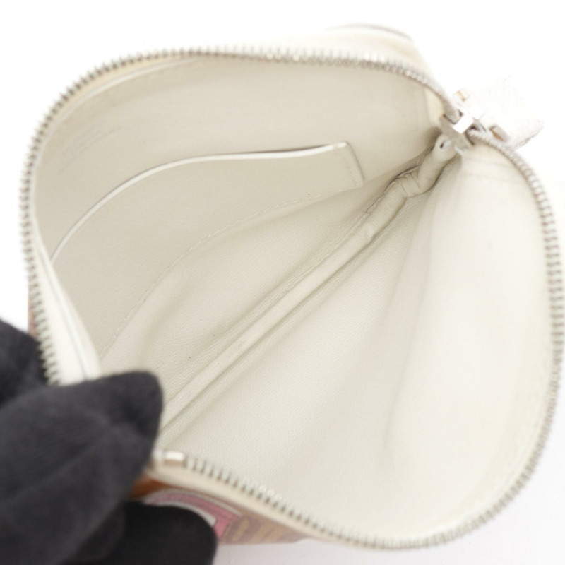 HERMES 手提包 BALADE EN BERLINE 小袋 Swift 皮革 白色粉紅色 二手 SHW D-2