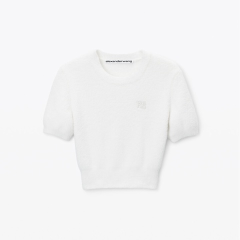 促銷品 Alexander Wang 彈性尼龍短袖Tee 黑色/白色