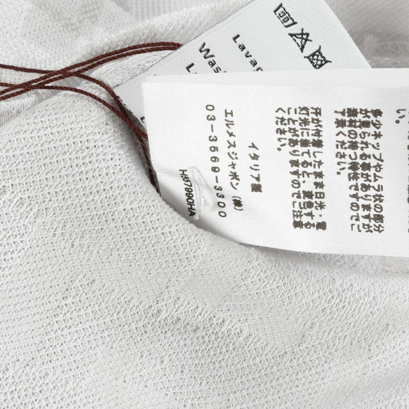 HERMES Calques en H T卹 H557990HA 棉質 灰色 白色 二手 男款 L 碼-4