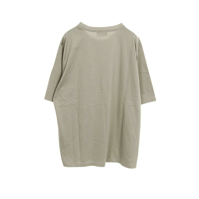 愛馬仕技巧遊戲皮革貼片 T 卹棉質綠色二手男款 L 碼-1