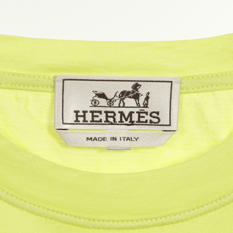愛馬仕 H 肩 T 卹,半袖,純棉,綠色,二手,男士 M 碼-2