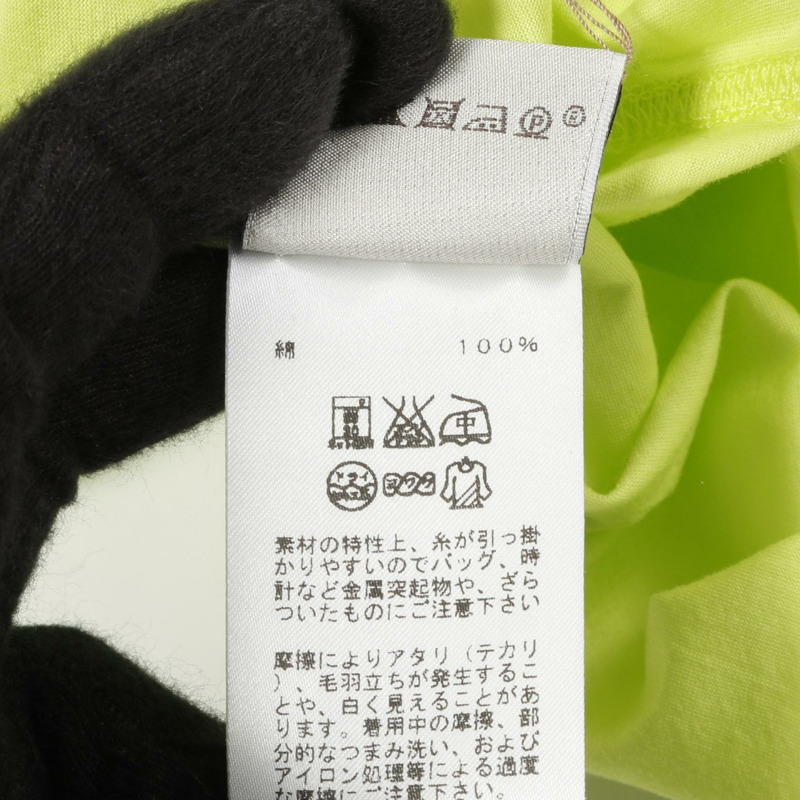 愛馬仕 H 肩 T 卹,半袖,純棉,綠色,二手,男士 M 碼-3