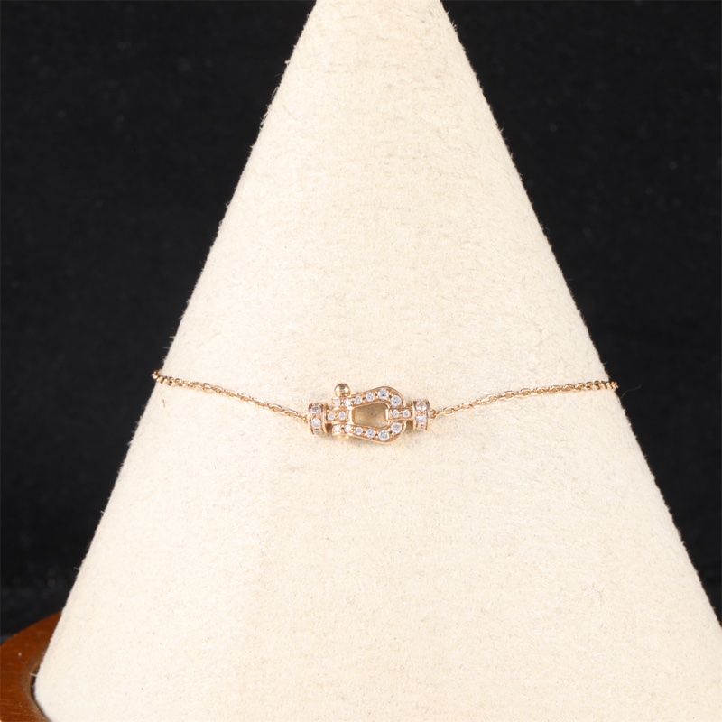 Fred（斐登）Force 10 馬蹄扣 手鏈 小號 12.5mm 滿鑽 18K玫瑰金 S-M碼-0