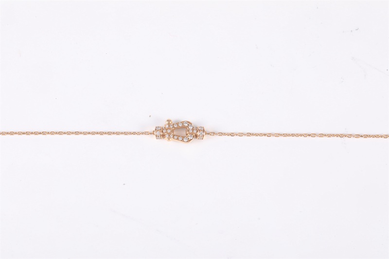 Fred（斐登）Force 10 馬蹄扣 手鏈 小號 12.5mm 滿鑽 18K玫瑰金 S-M碼-2