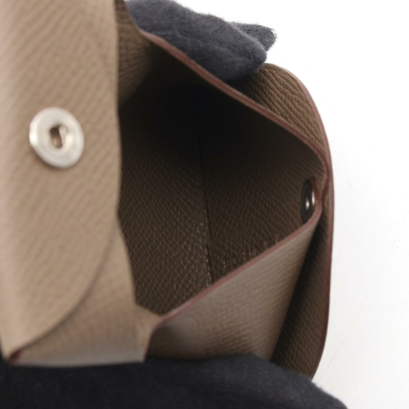 HERMES Bastia 零錢包 Epsom 皮革棕色二手女士 W SHW-2