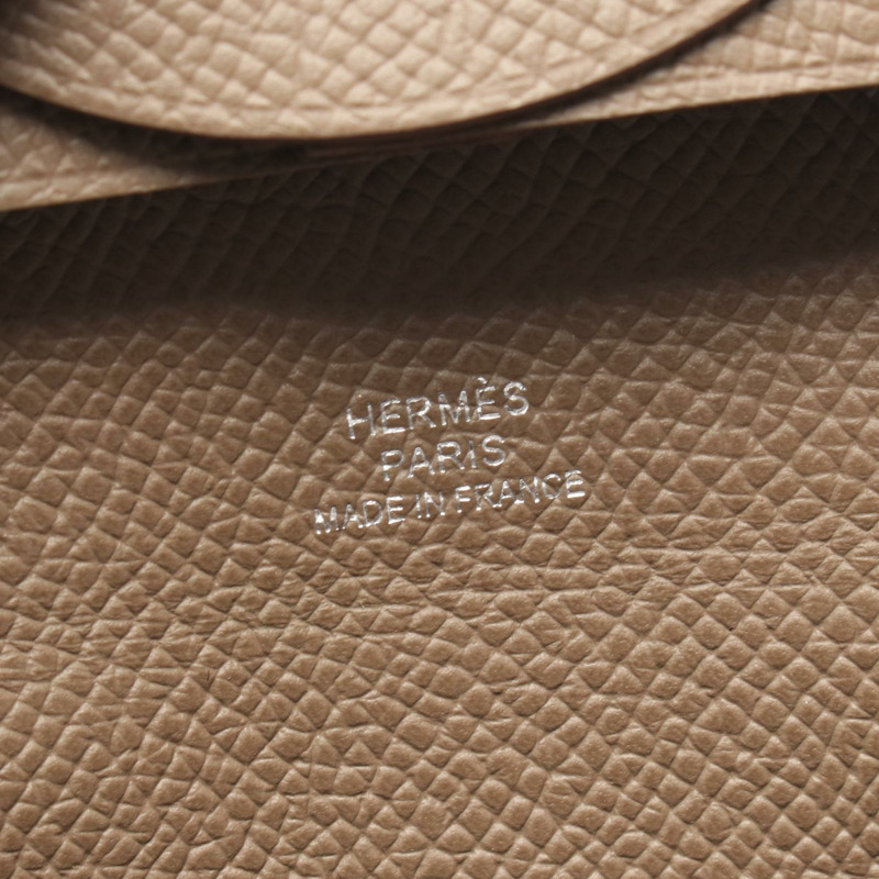 HERMES Bastia 零錢包 Epsom 皮革棕色二手女士 W SHW-3