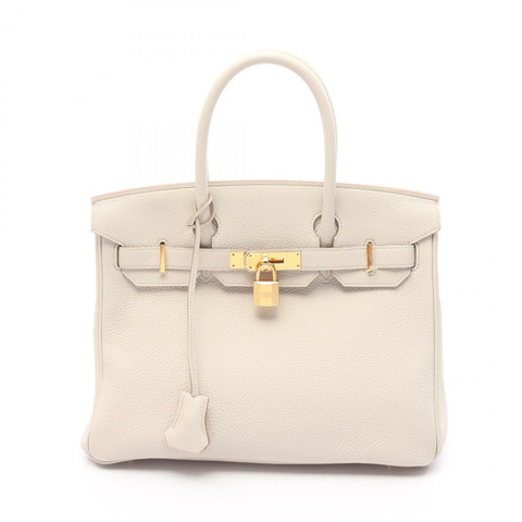 HERMES Birkin 30 手提包 027633CC Togo 皮革米色 Cle 二手女士 W GHW