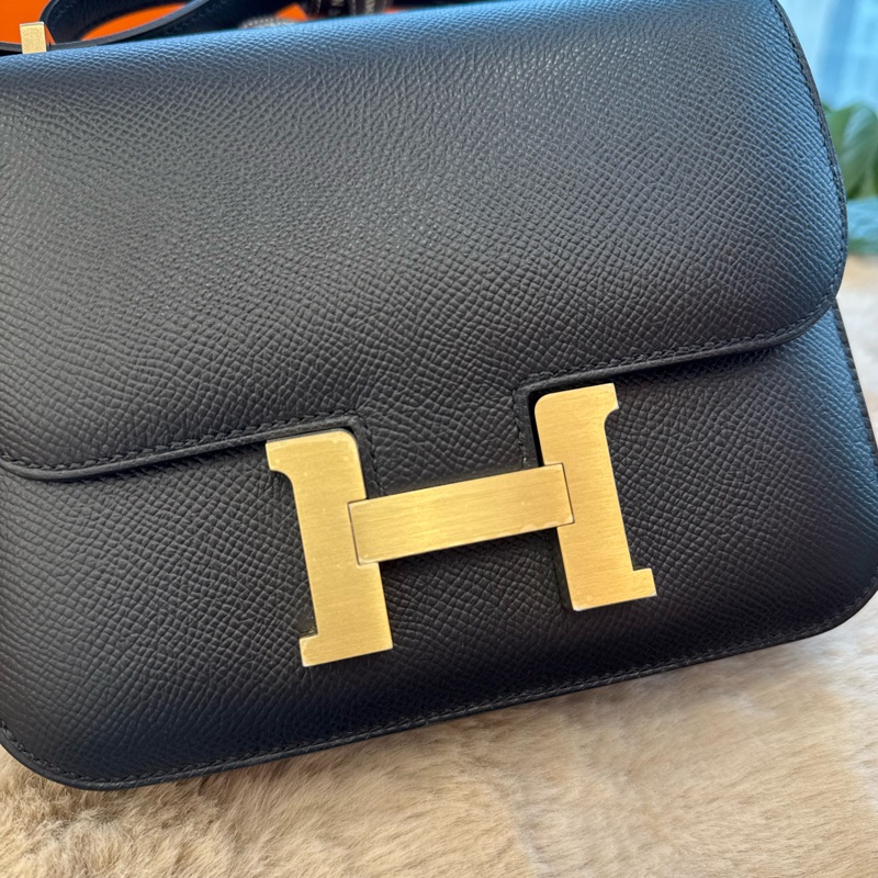 HERMES Constance mini 黑金 磨砂金釦epsom stamp K-10