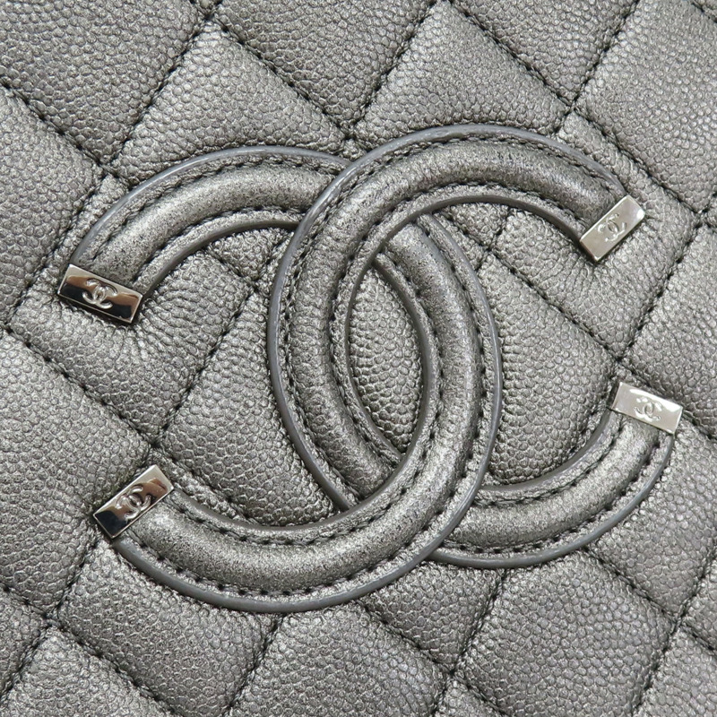 灰色 荔枝紋 牛皮 VANITY CASE 兩用包 A93343-8