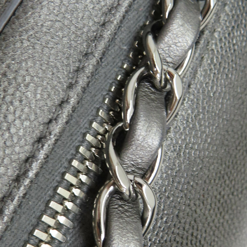 灰色 荔枝紋 牛皮 VANITY CASE 兩用包 A93343-19