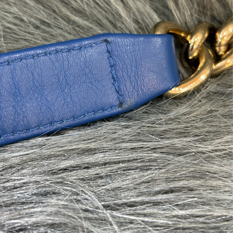 CHANEL A67086 COCO BOY 25 閃電藍羊皮 菱格 淡金釦 斜背包肩背包男孩包口蓋包-35