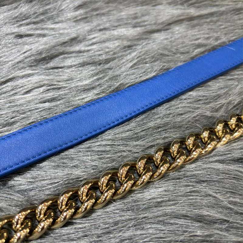 CHANEL A67086 COCO BOY 25 閃電藍羊皮 菱格 淡金釦 斜背包肩背包男孩包口蓋包-36