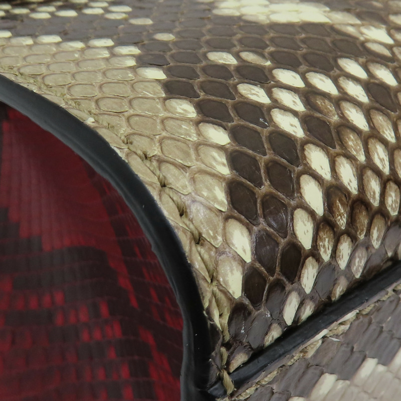 藍紅 蛇皮 皮革 PADLOCK 肩背包 409486-9