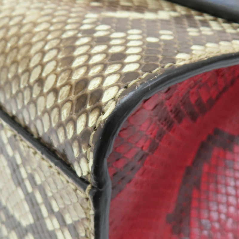 藍紅 蛇皮 皮革 PADLOCK 肩背包 409486-10