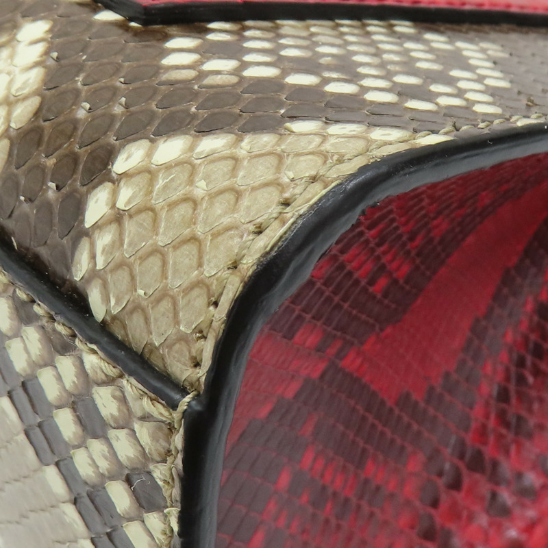 藍紅 蛇皮 皮革 PADLOCK 肩背包 409486-12