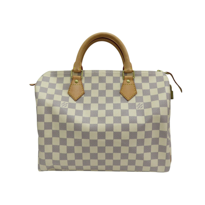 白色 棋盤格帆布 Speedy30 手提包 N41533-0