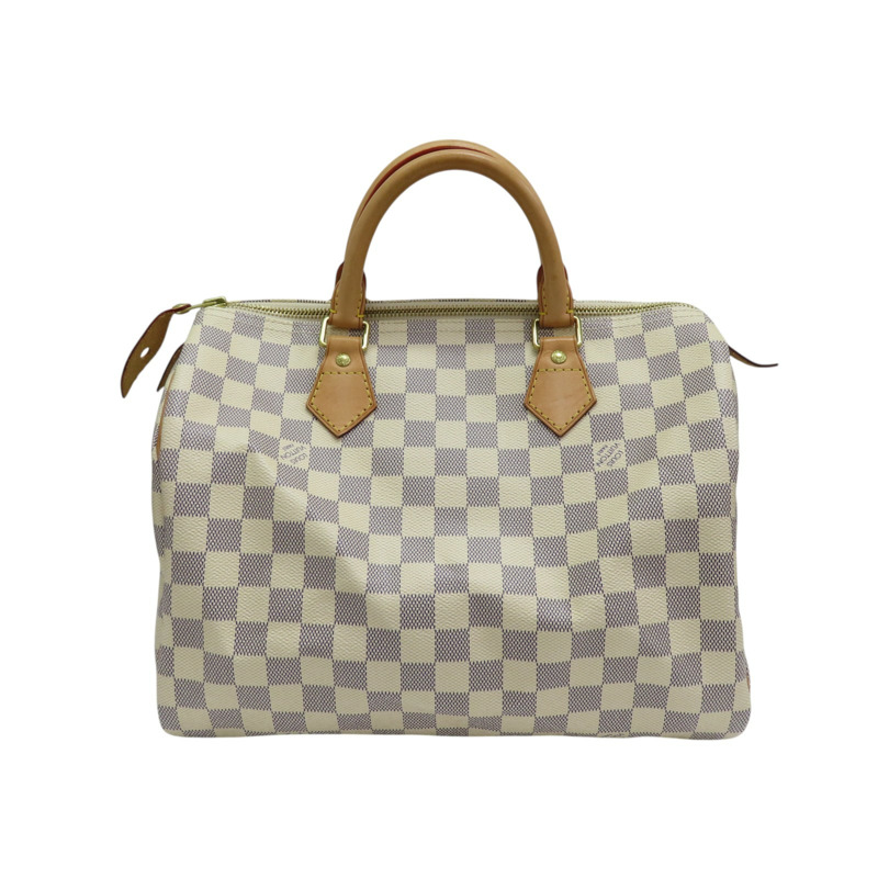 白色 棋盤格帆布 Speedy30 手提包 N41533-1