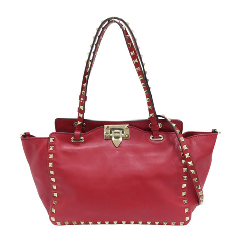 紅色 皮革 Rockstud 兩用包