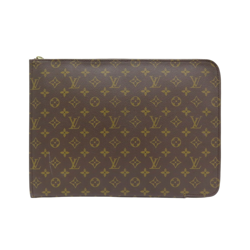 棕色 原花帆布 公事包 手拿包 M53400-0