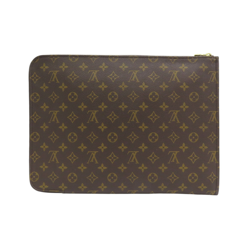 棕色 原花帆布 公事包 手拿包 M53400-1