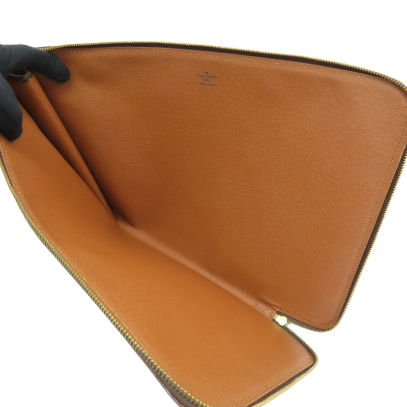 棕色 原花帆布 公事包 手拿包 M53400-4