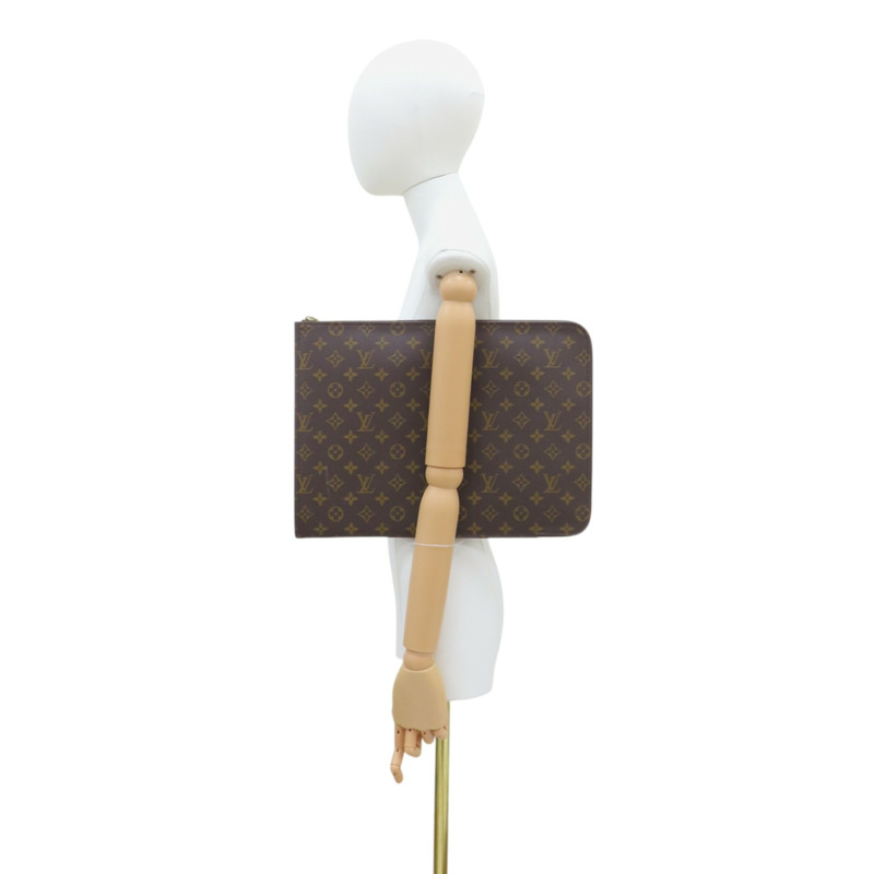 棕色 原花帆布 公事包 手拿包 M53400-7