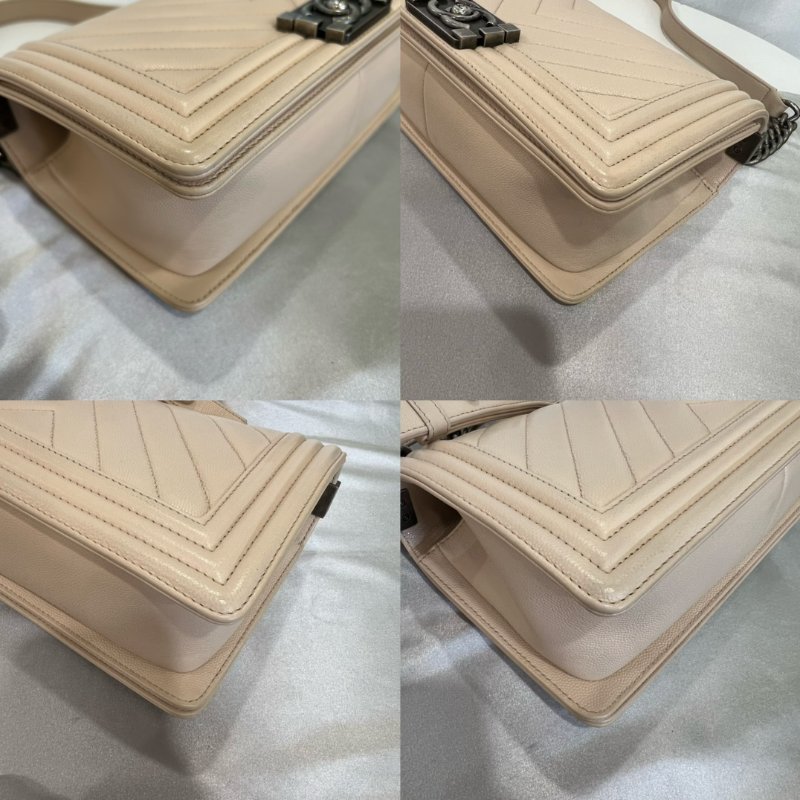 CHANEL 25開 粉膚荔枝皮山型紋BOY25-10